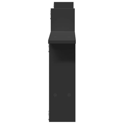 Wandschappen 2 st 50x12x50 cm bewerkt hout zwart