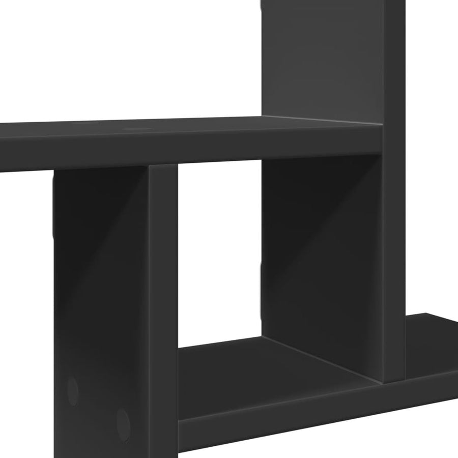 Wandschappen 2 st 50x12x50 cm bewerkt hout zwart