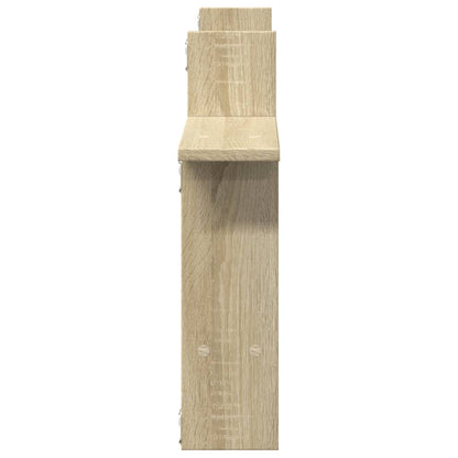 Wandschappen 2 st 50x12x50 cm bewerkt hout sonoma eikenkleurig