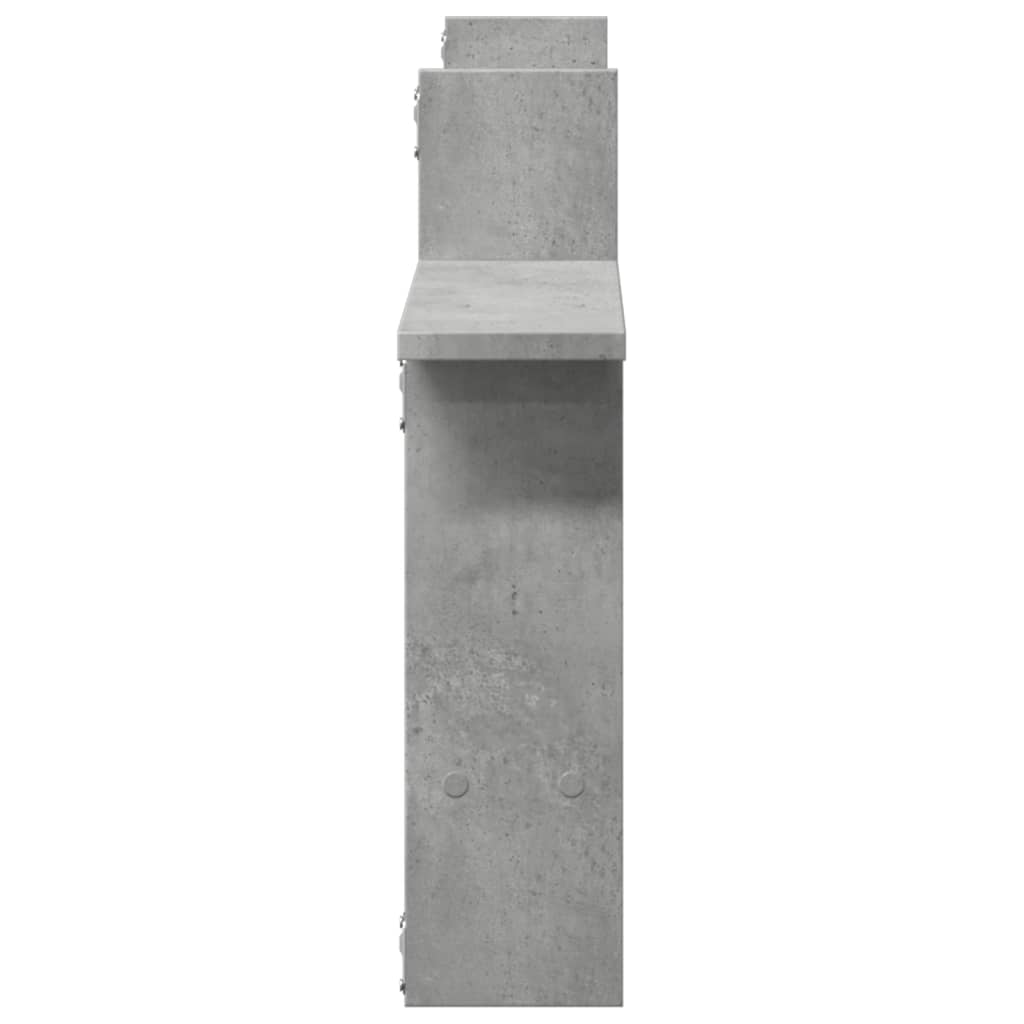 Wandschappen 2 st 50x12x50 cm bewerkt hout betongrijs