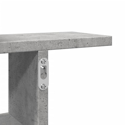 Wandschappen 2 st 50x12x50 cm bewerkt hout betongrijs
