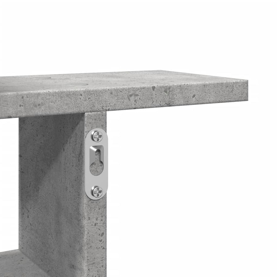 Wandschappen 2 st 50x12x50 cm bewerkt hout betongrijs