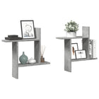 Wall shelves 2 pcs 50x12x50 cm treated wood concrete grey