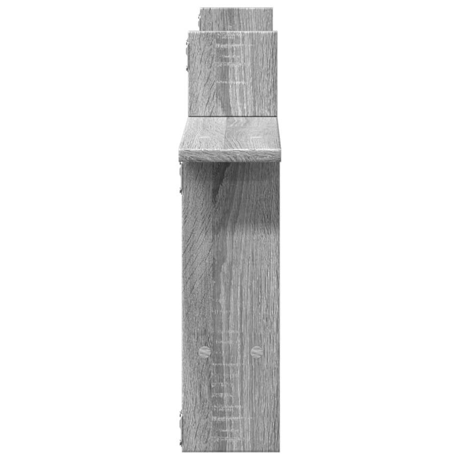 Wandschappen 2 st 50x12x50 cm bewerkt hout grijs sonoma eiken