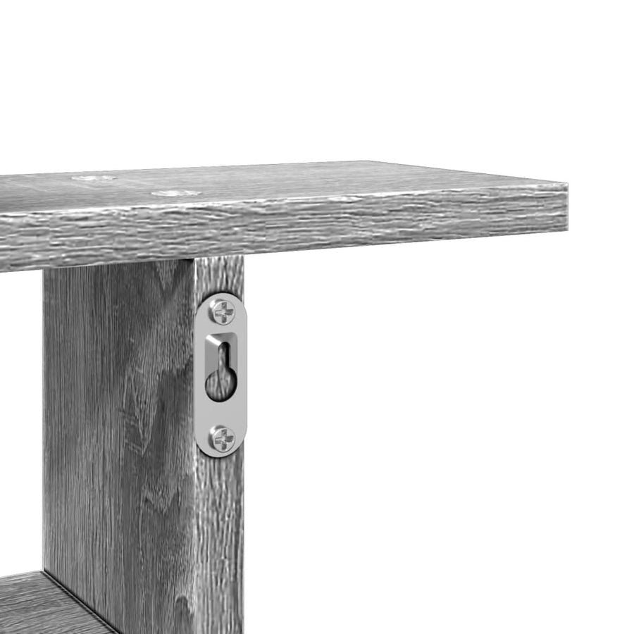 Wandschappen 2 st 50x12x50 cm bewerkt hout grijs sonoma eiken