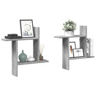Wall shelves 2 pcs 50x12x50 cm engineered wood grey Sonoma oak