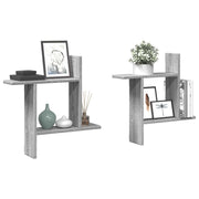 Wandschappen 2 st 50x12x50 cm grijs sonoma eiken bewerkt hout