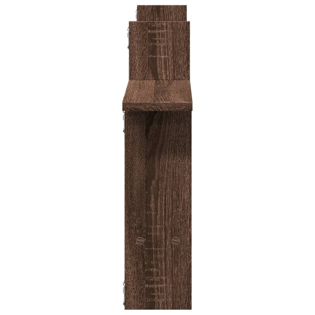 Wandschappen 2 st 50x12x50 cm bewerkt hout bruin eikenkleurig