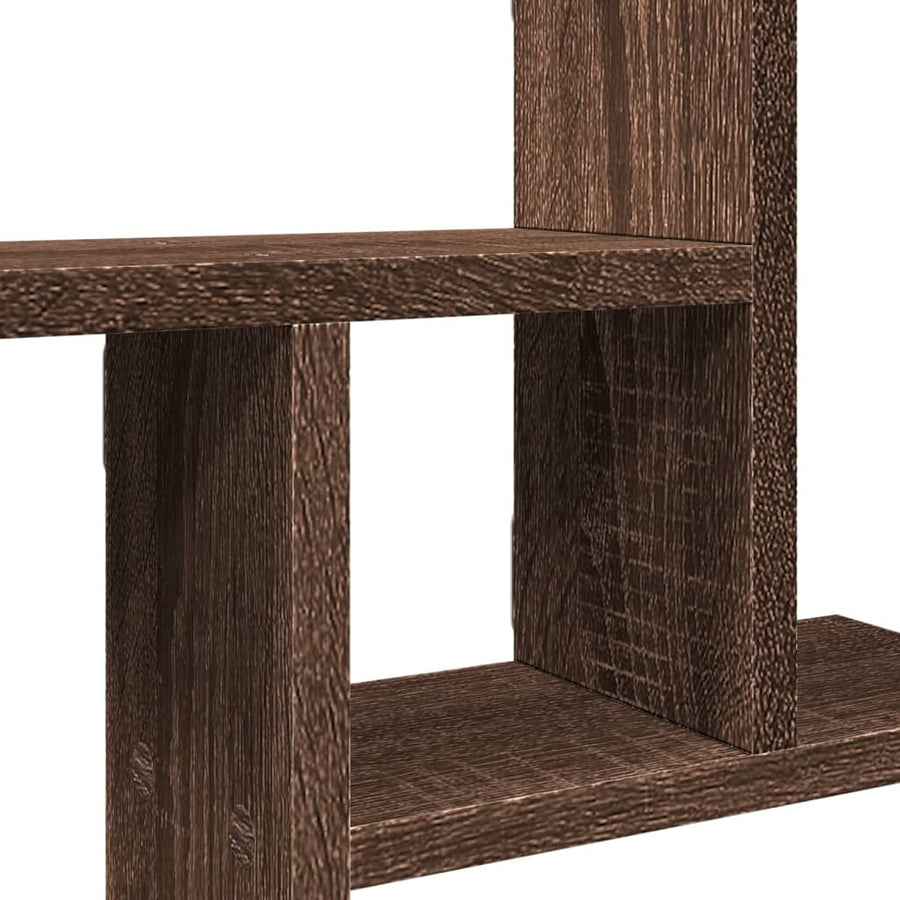 Wandschappen 2 st 50x12x50 cm bewerkt hout bruin eikenkleurig