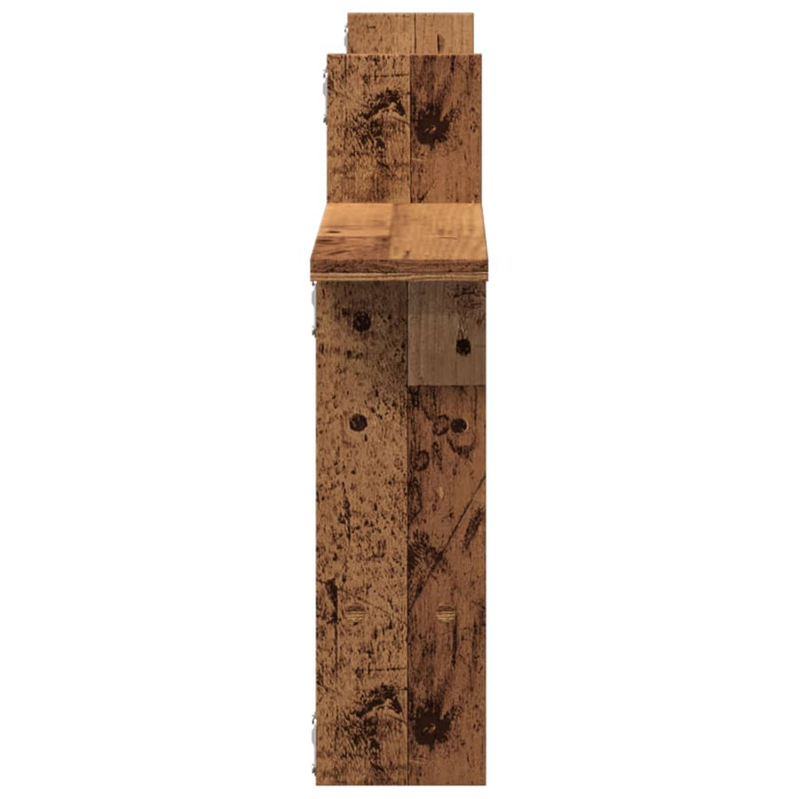 Wandschappen 2 st 50x12x50 cm bewerkt hout oud houtkleurig