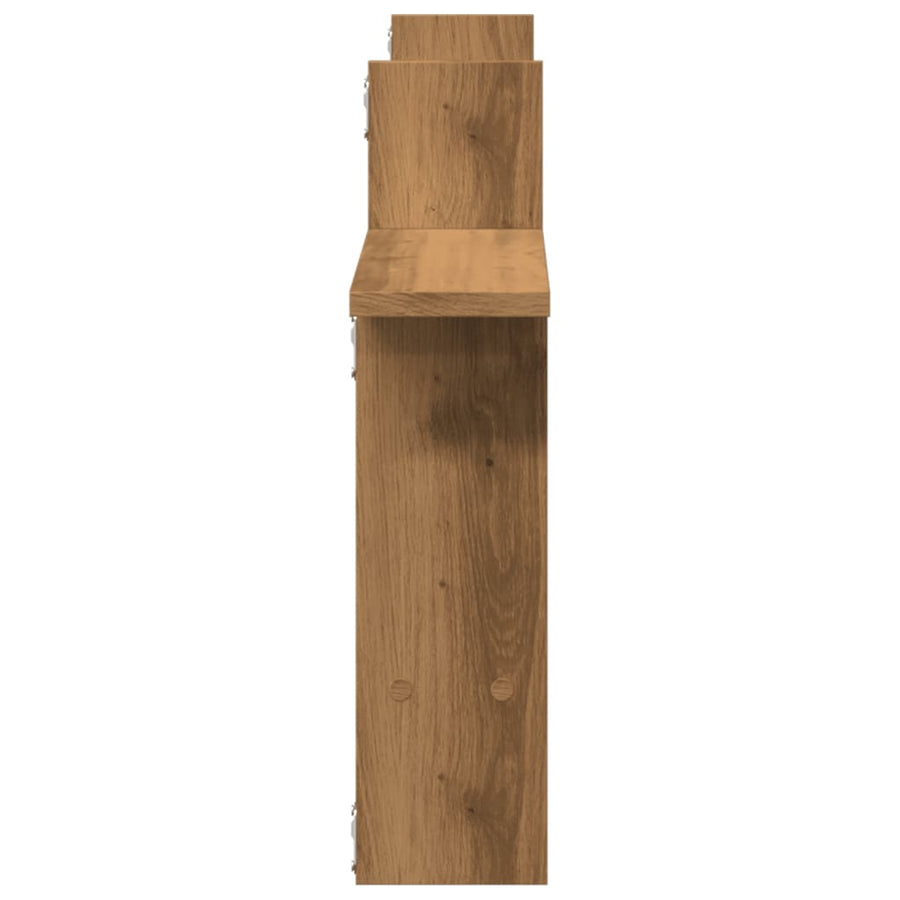Wandschappen 2 st 50x12x50 cm bewerkt hout artisanaal eiken