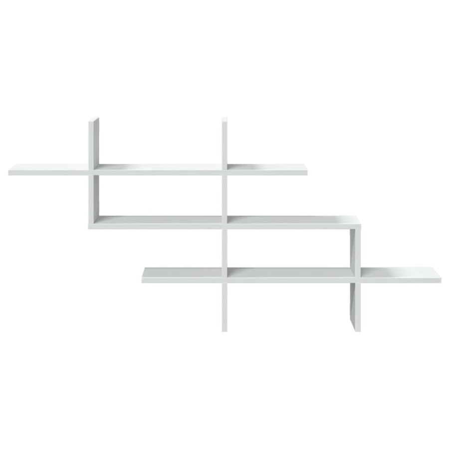 Wandschap 124,5x18x60,5 cm bewerkt hout wit