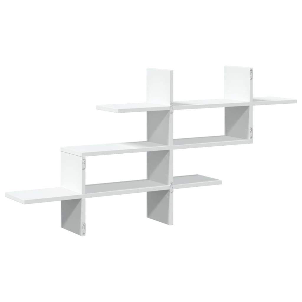 Wandschap 124,5x18x60,5 cm bewerkt hout wit