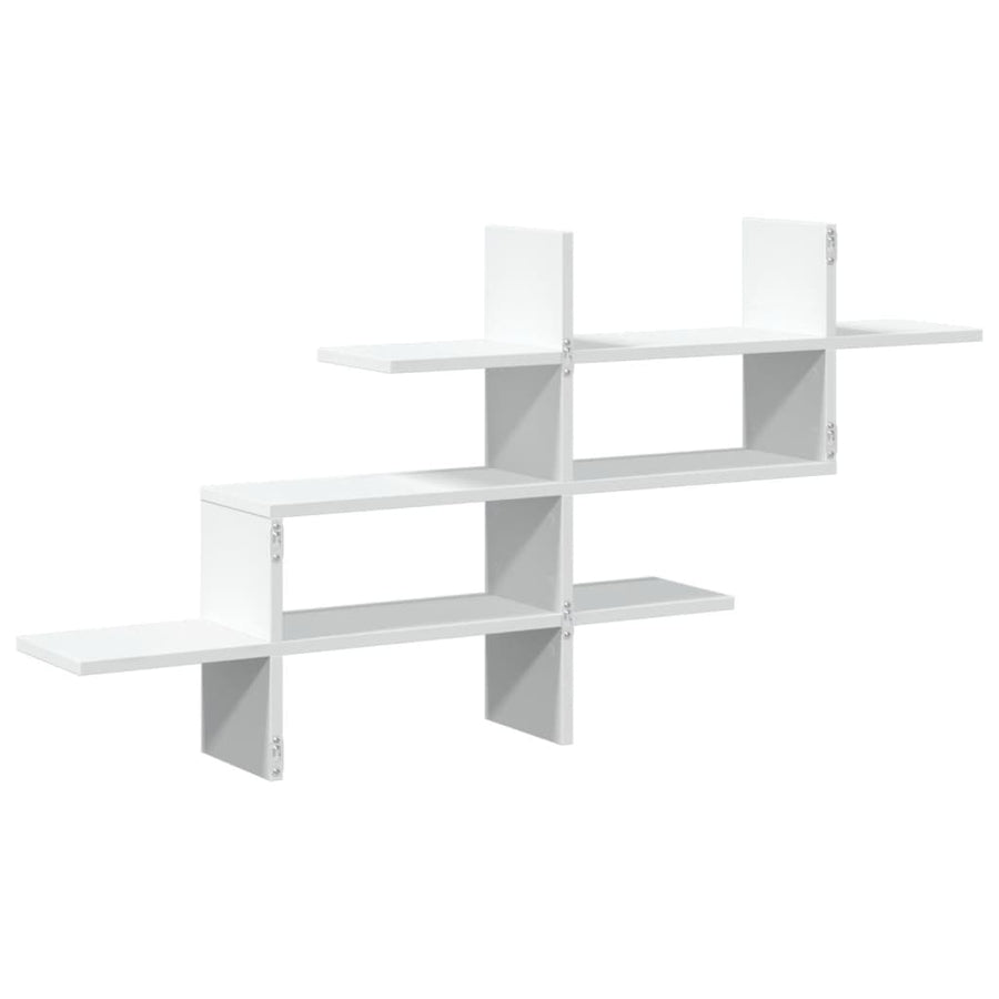 Wandschap 124,5x18x60,5 cm bewerkt hout wit