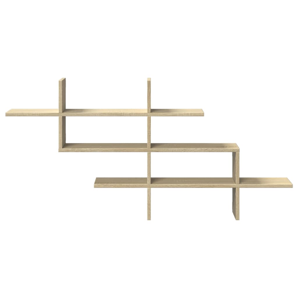 Wandschap 124,5x18x60,5 cm bewerkt hout sonoma eikenkleurig