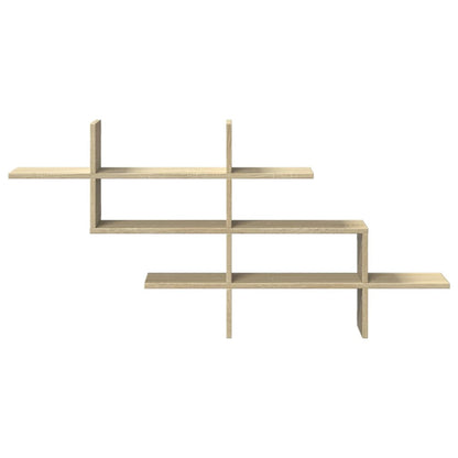 Wandschap 124,5x18x60,5 cm bewerkt hout sonoma eikenkleurig