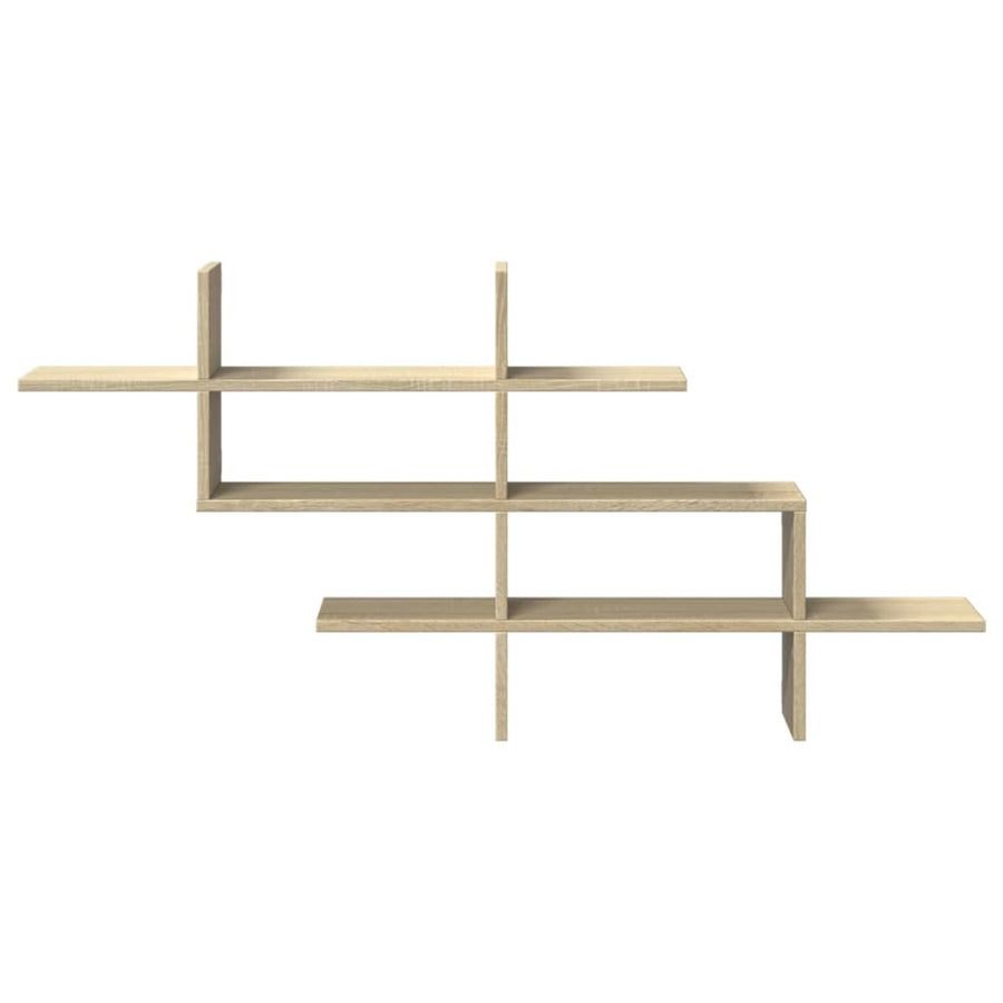 Wandschap 124,5x18x60,5 cm bewerkt hout sonoma eikenkleurig