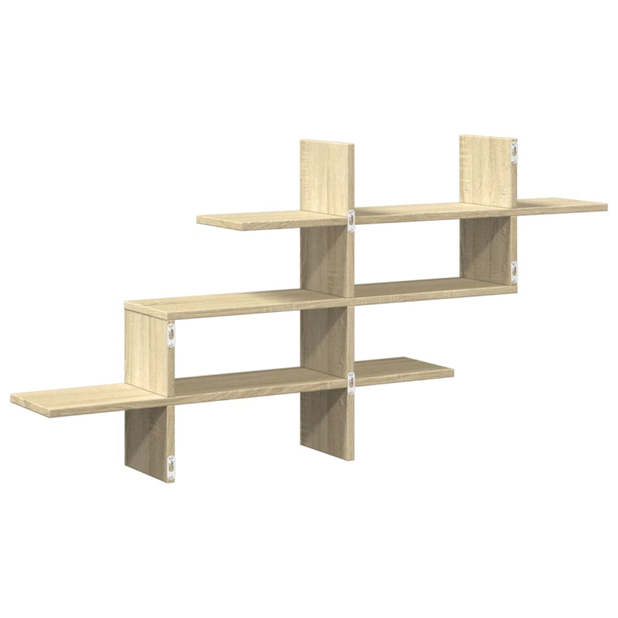 Wandschap 124,5x18x60,5 cm bewerkt hout sonoma eikenkleurig
