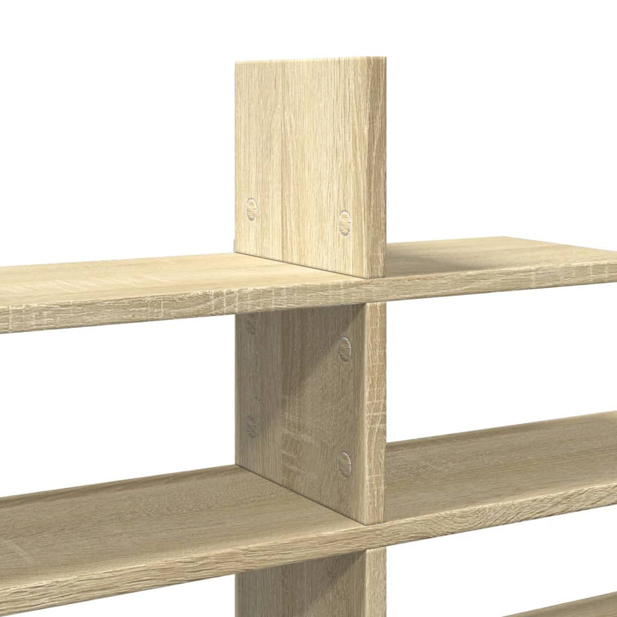 Wandschap 124,5x18x60,5 cm bewerkt hout sonoma eikenkleurig