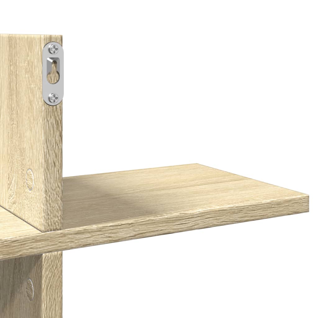 Wandschap 124,5x18x60,5 cm bewerkt hout sonoma eikenkleurig