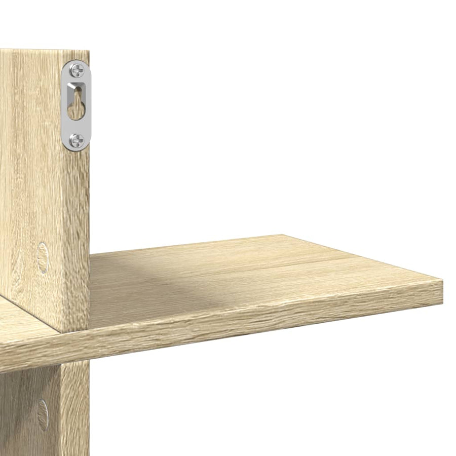 Wandschap 124,5x18x60,5 cm bewerkt hout sonoma eikenkleurig