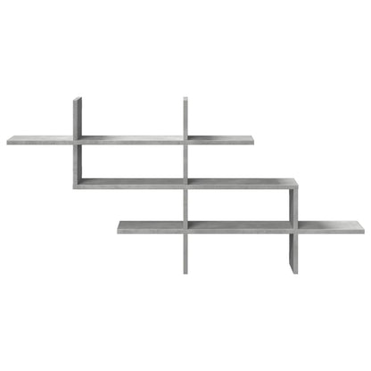 Wandschap 124,5x18x60,5 cm bewerkt hout betongrijs