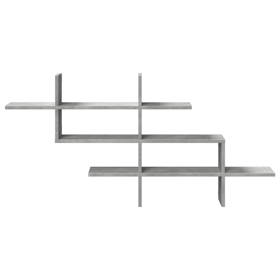 Wandschap 124,5x18x60,5 cm bewerkt hout betongrijs