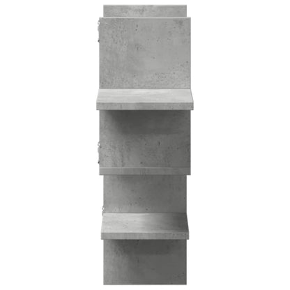 Wandschap 124,5x18x60,5 cm bewerkt hout betongrijs