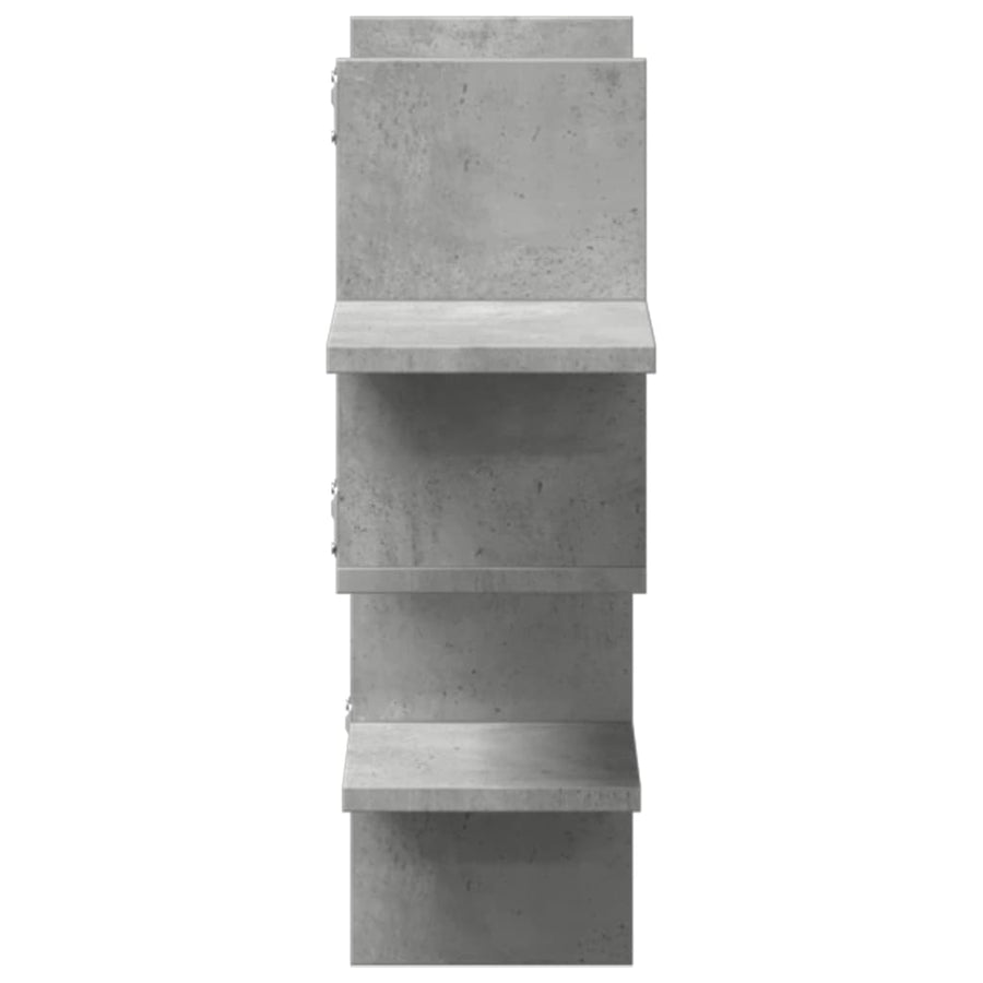 Wandschap 124,5x18x60,5 cm bewerkt hout betongrijs