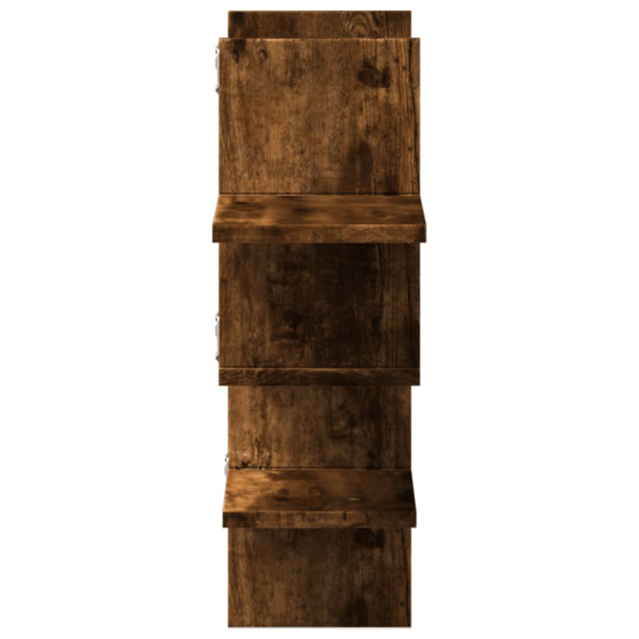Wandschap 124,5x18x60,5 cm bewerkt hout gerookt eikenkleurig