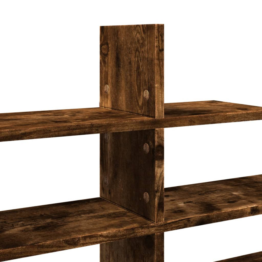 Wandschap 124,5x18x60,5 cm bewerkt hout gerookt eikenkleurig