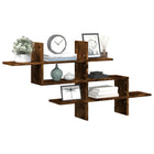 Wall shelf 124.5x18x60.5 cm treated wood smoked oak look