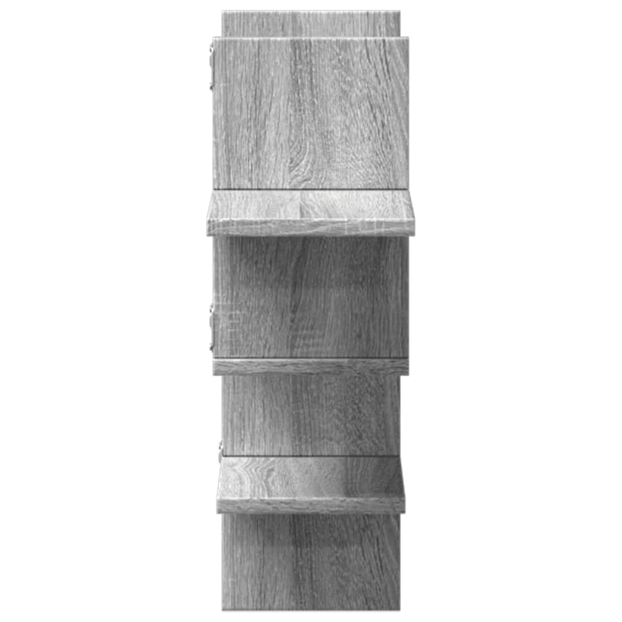 Wandschap 124,5x18x60,5 cm bewerkt hout grijs sonoma eikenkleur
