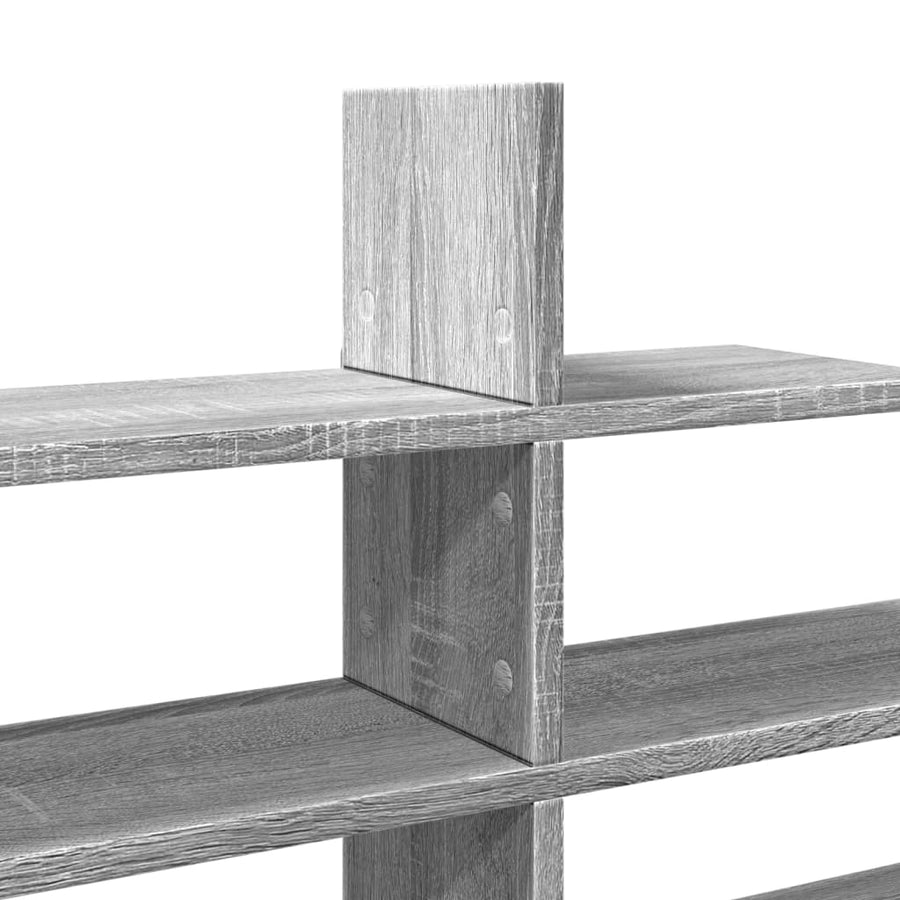 Wandschap 124,5x18x60,5 cm bewerkt hout grijs sonoma eikenkleur