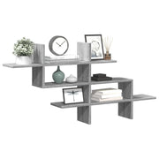 Wandschap 124,5x18x60,5 cm bewerkt hout grijs