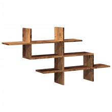 Wandschap 124,5x18x60,5 cm bewerkt hout oud houtkleurig