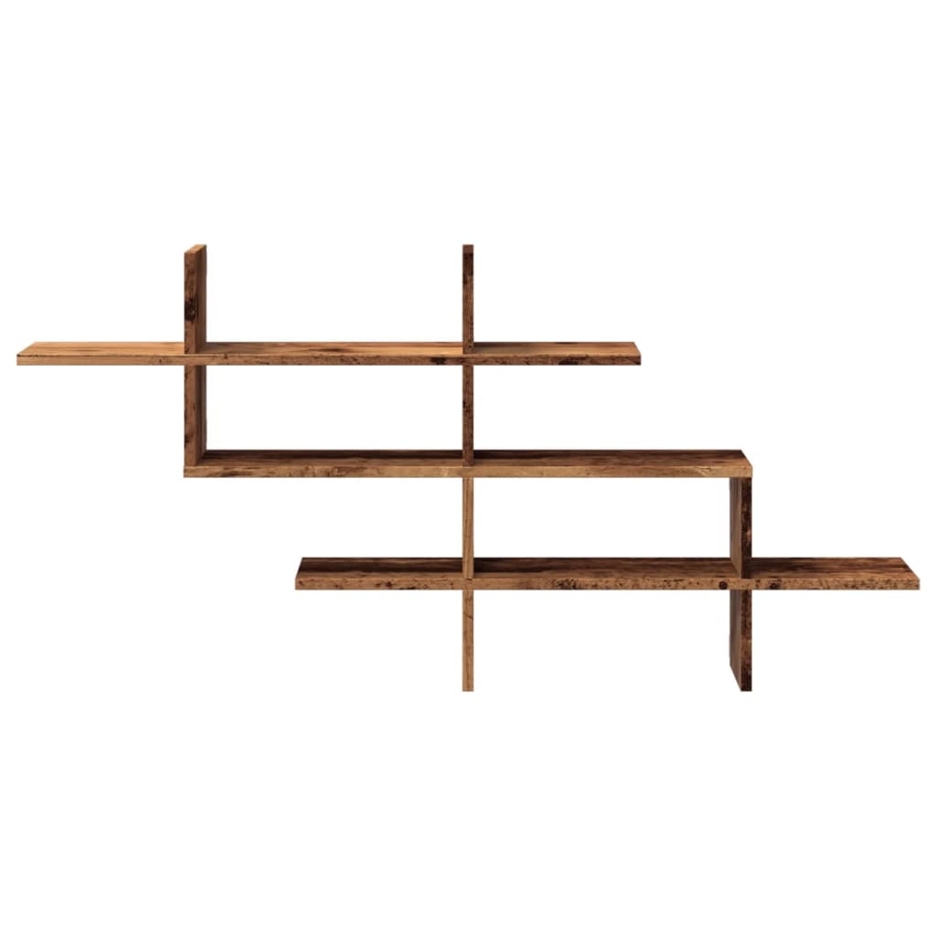 Wandschap 124,5x18x60,5 cm bewerkt hout oud houtkleurig