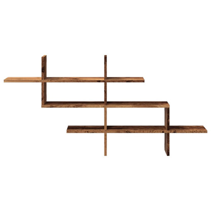 Wandschap 124,5x18x60,5 cm bewerkt hout oud houtkleurig