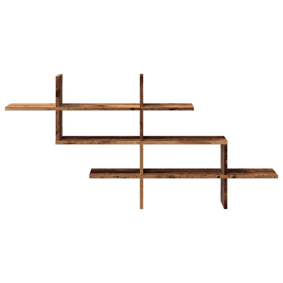 Wandschap 124,5x18x60,5 cm bewerkt hout oud houtkleurig