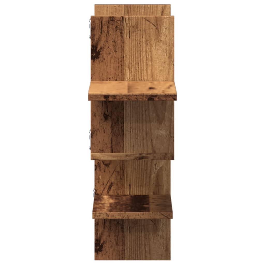 Wandschap 124,5x18x60,5 cm bewerkt hout oud houtkleurig