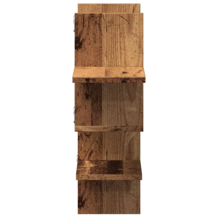 Wandschap 124,5x18x60,5 cm bewerkt hout oud houtkleurig