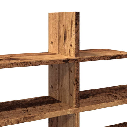 Wandschap 124,5x18x60,5 cm bewerkt hout oud houtkleurig