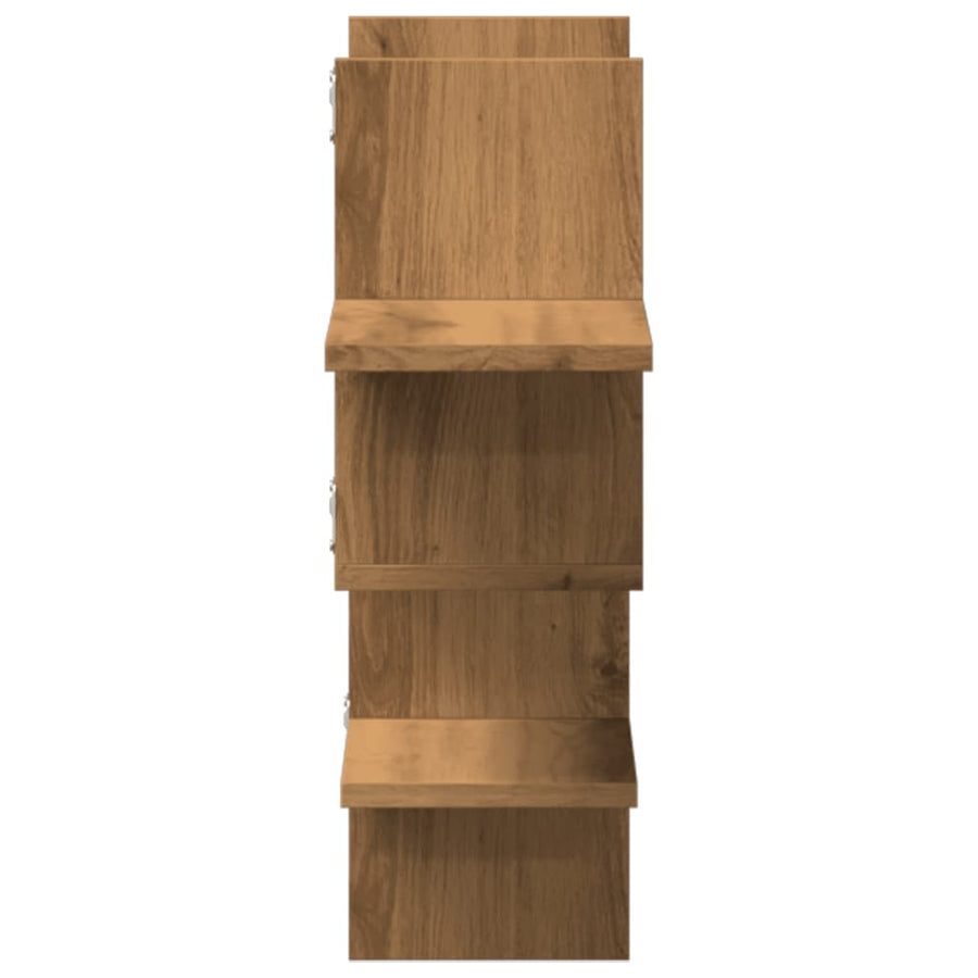 Wandschap 124,5x18x60,5 cm bewerkt hout artisanaal eikenkleurig