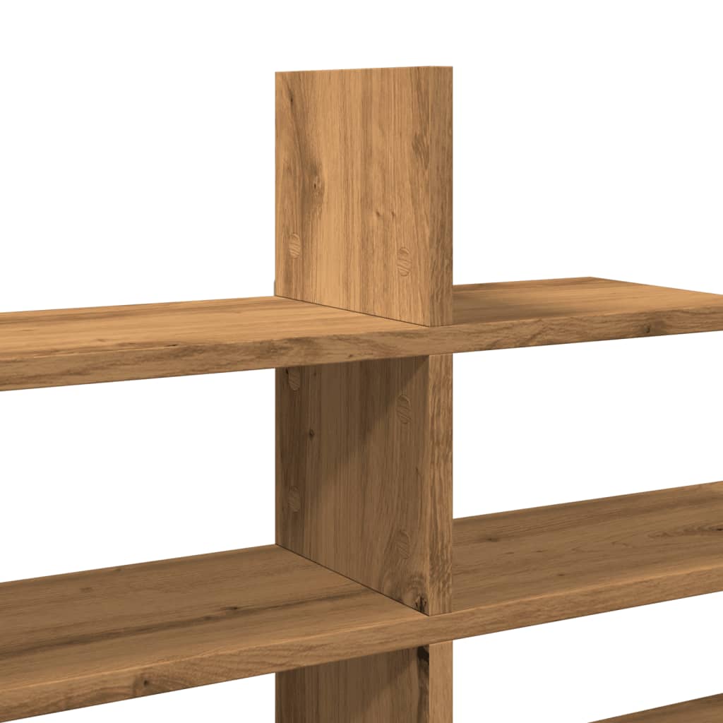 Wandschap 124,5x18x60,5 cm bewerkt hout artisanaal eikenkleurig