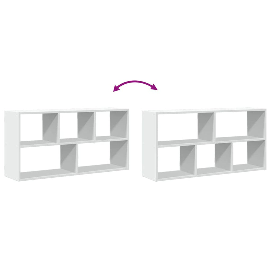 Wandschap 100x25x50 cm bewerkt hout wit