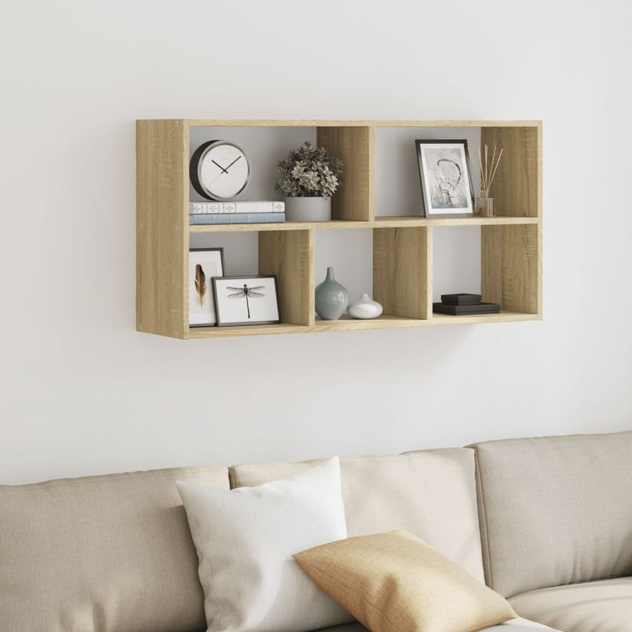 Wandschap 100x25x50 cm bewerkt hout sonoma eikenkleurig