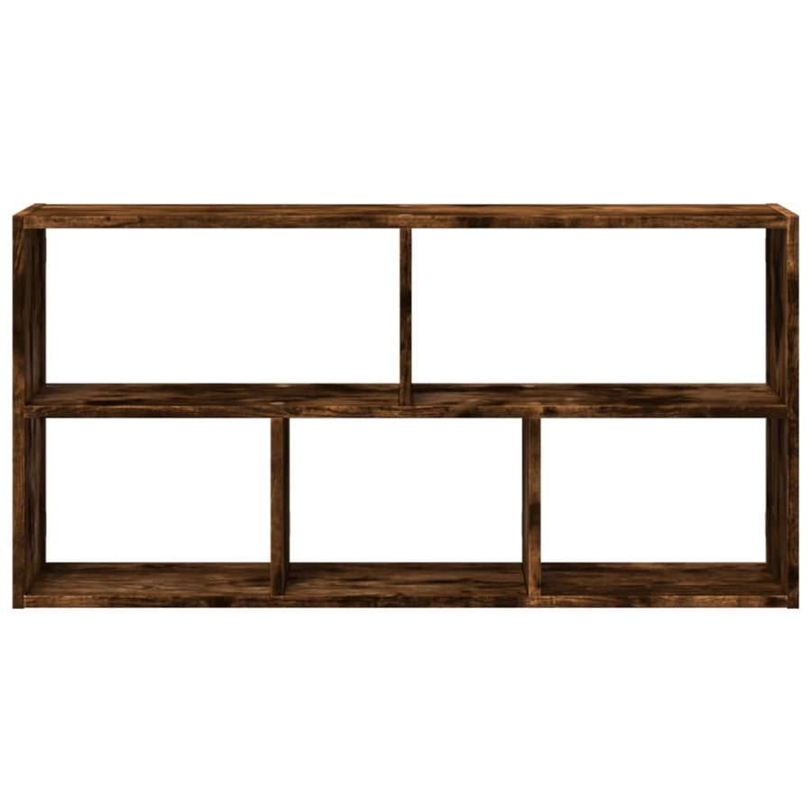 Wandschap 100x25x50 cm bewerkt hout gerookt eikenkleurig
