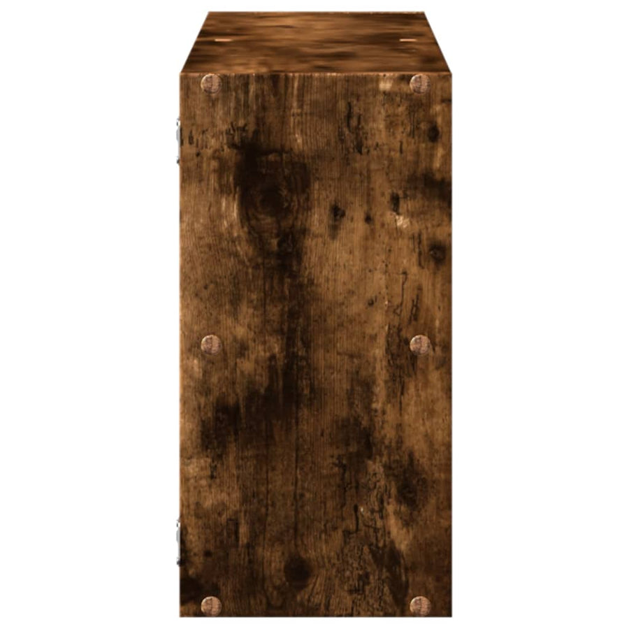 Wandschap 100x25x50 cm bewerkt hout gerookt eikenkleurig