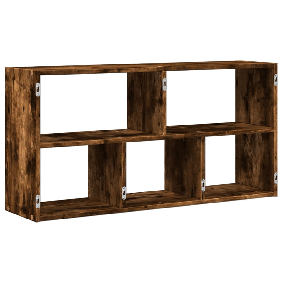 Wandschap 100x25x50 cm bewerkt hout gerookt eikenkleurig