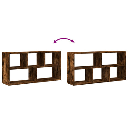 Wandschap 100x25x50 cm bewerkt hout gerookt eikenkleurig